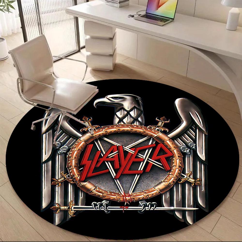1PC Slayer Band Office Round Area Rug, Indoor Mat Suitable For Office, Under Office Chairs Bedroom Living Room Home Decor, Room Deco110