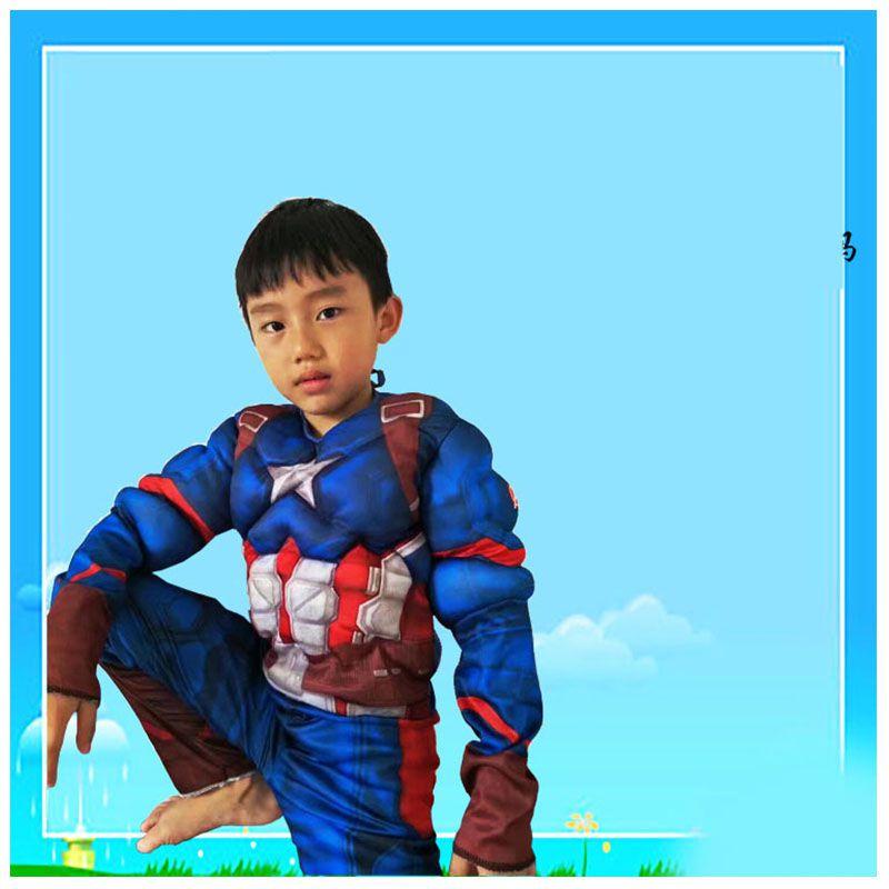 Premium Quality Kids Captain America Costume For Super Hero Avengers Fans