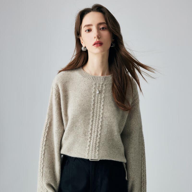 PALUOPO Women's Chunky Cable Knit Cashmere Sweater