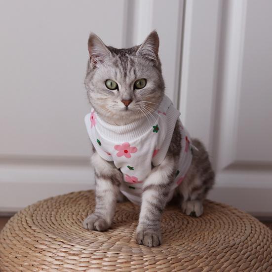 Kjæledyrkastreringsdrakt Høy elastisitet Festetape Fast tegneseriemønsterspenne Justerbar kjæledyrvalp Hund Kirurgisk restitusjonsklær Kjæledyrtilbehør