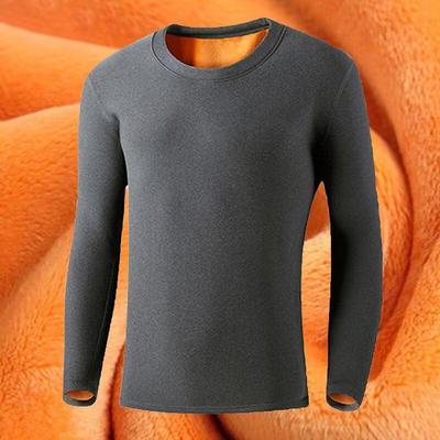 Men's Plus Velvet Thermal Long Sleeve Base Layer Top