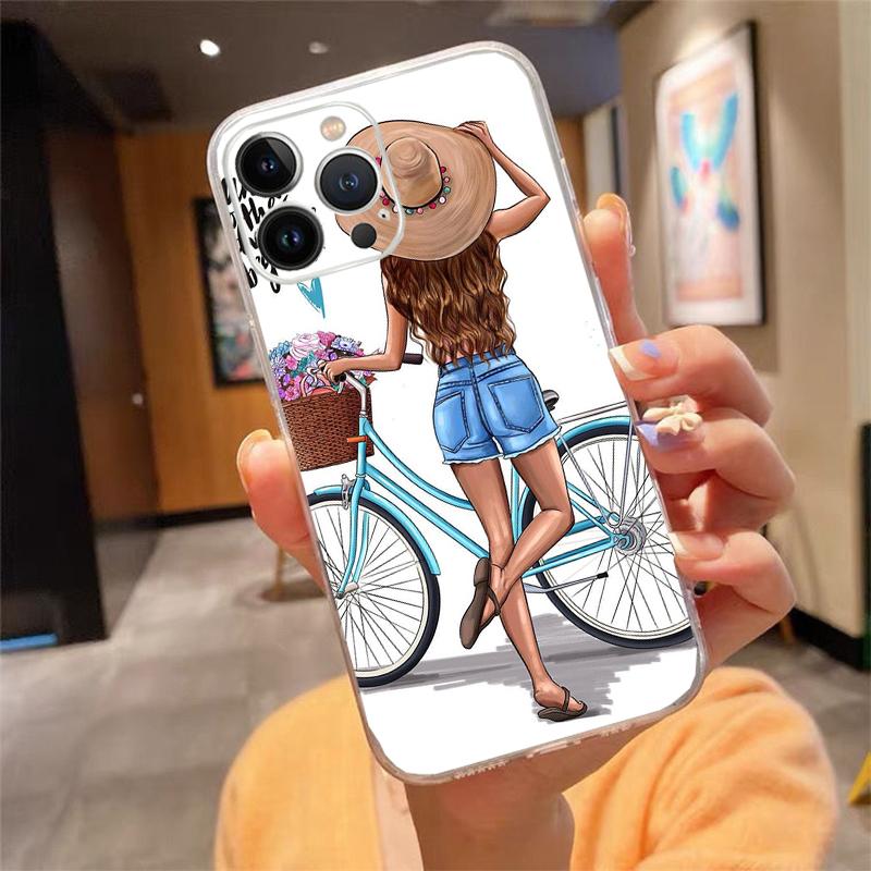

Phone Case For iphone 17ProMax Air 16 15 14 13 Pro Max 15 16 Pro 15Plus SE Princess Girl coffee Summer Fashion Girl Case Funda iphone 16ProMax