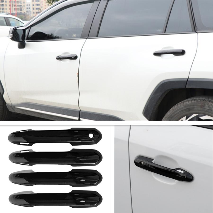 Bright black Front Car Door Handles Cover Trim 4pcs For Toyota RAV4 -