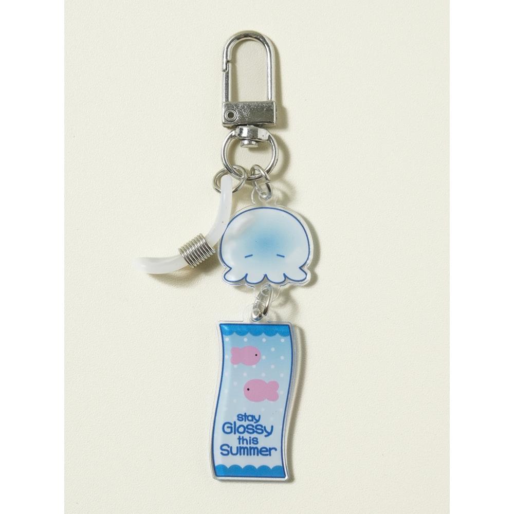Daiso Summer Gloss Umbrella Key Ring Jellyfish Scenery