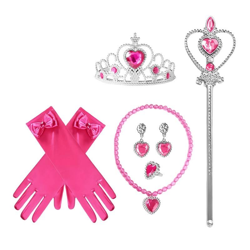 Spot Children's Crown Princess Elsa Headwear Princess Magic Wand Fairy Wand Gloves Necklace Children's Dress Up Accessories