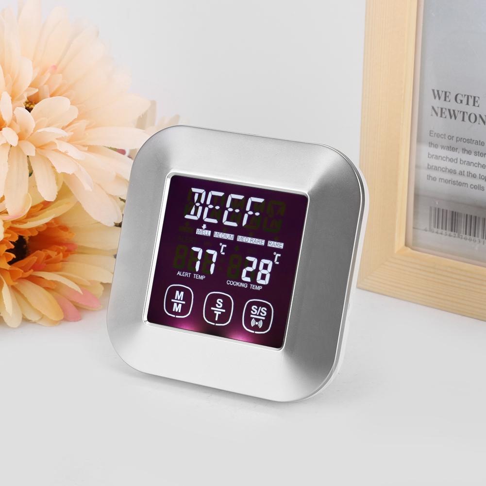 Küchen Kochen Digital Touchscreen Lebensmittel Fleisch Thermometer Timer Werkzeug mit Sonde