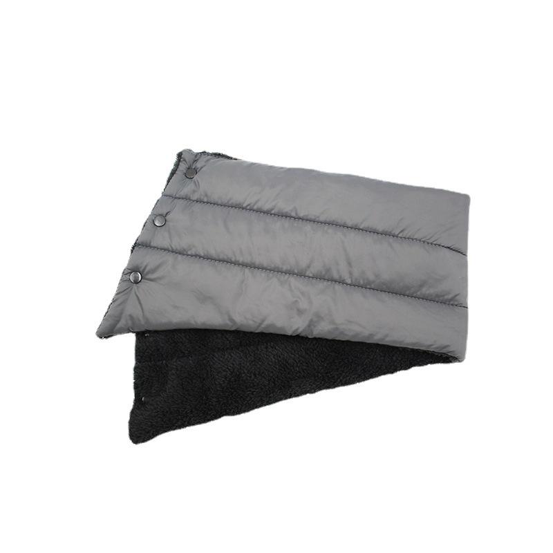 Water-Repellent Warm Plus Velvet Neck Warmer Scarf – Button Style, Solid Color for Autumn/Winter Outdoors