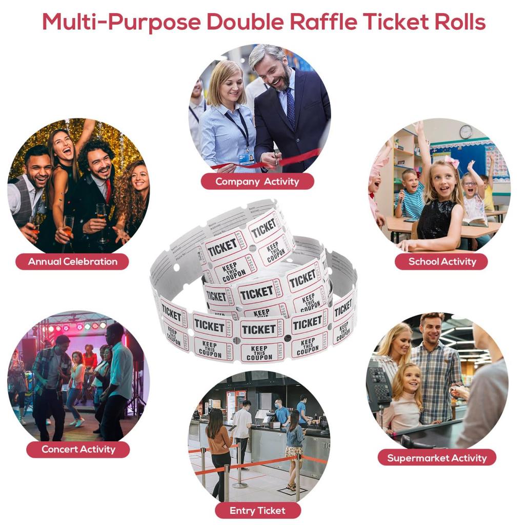 NOLITOY Event Raffle Coupon Lottery Game Sequential Roll of For Gray Tickets, Tickets, Tickets, Tickets, Tickets, Numbers, 1000, Perforated, Parties,