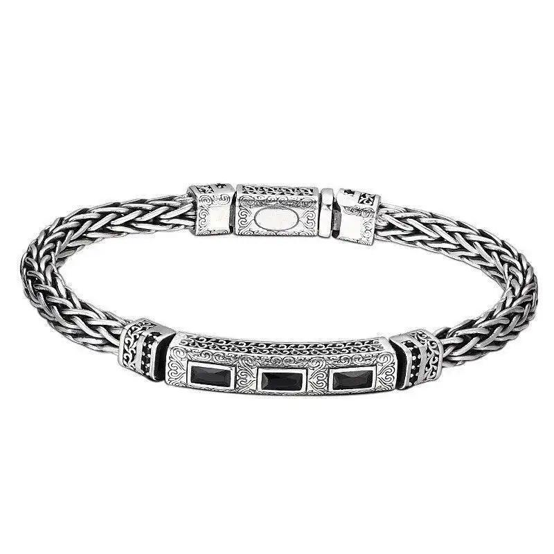 Новый Длинный Браслет Бренда с Цирконами Доминирующий и Модный, Ретро и Потертый Браслет Украшение. 18CM