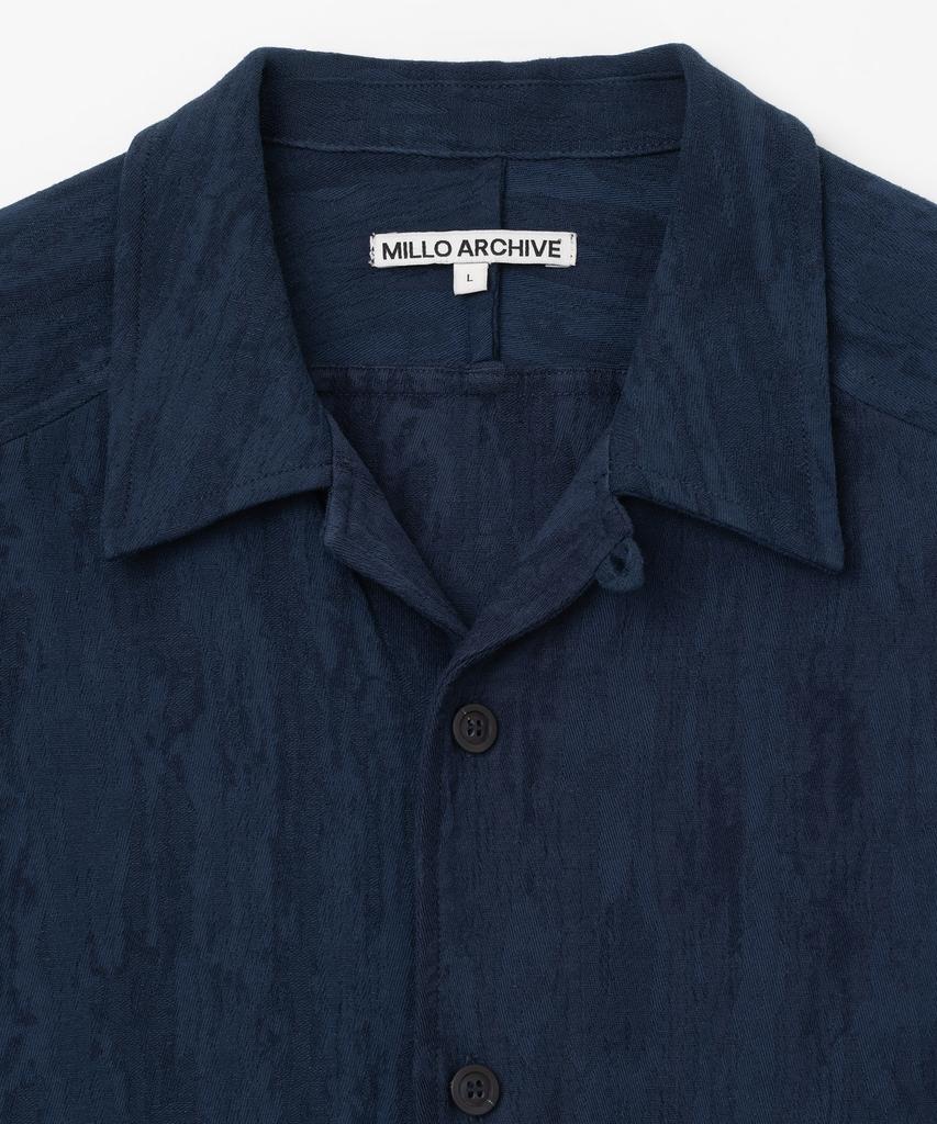 MILLO ARCHIVE Crepe Myrtle Half Shirt [Dark Blue]