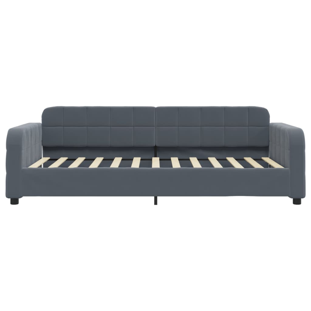 Vidaxl Sofa Z Materacem Do Spania, Ciemnoszara, 100X200 Cm, Aksamit
