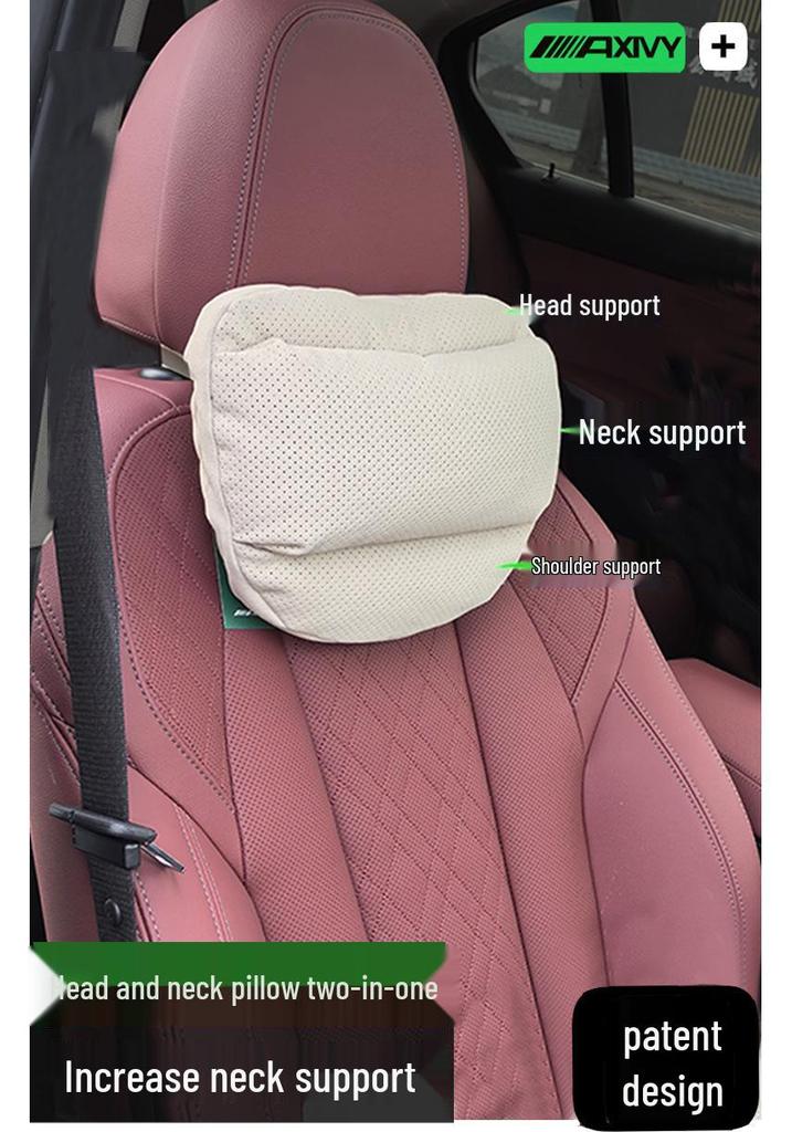 Adjustable Lumbar Support Headrest Cushion for Honda Civic and Mercedes-Maybach - Soft, Perforated Neck Guard.