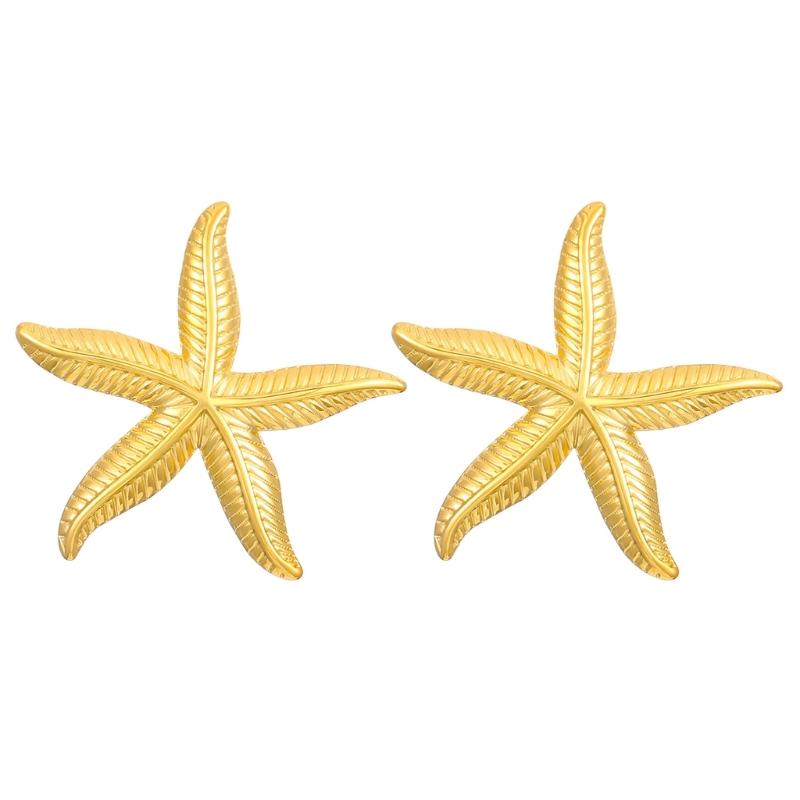 Stainless Steel Petal Flower Earrings Distinctive Gold Flower Earrings Adornment Portable Ear Studs Charm for Parties