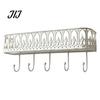 Scaffale da Parete Mensole Galleggianti, Scaffale in Metallo con 5 Ganci, Portachiavi Organizzatore per Ingresso Ganci Organizzatore per Posta, per Soggiorno Camera da Letto