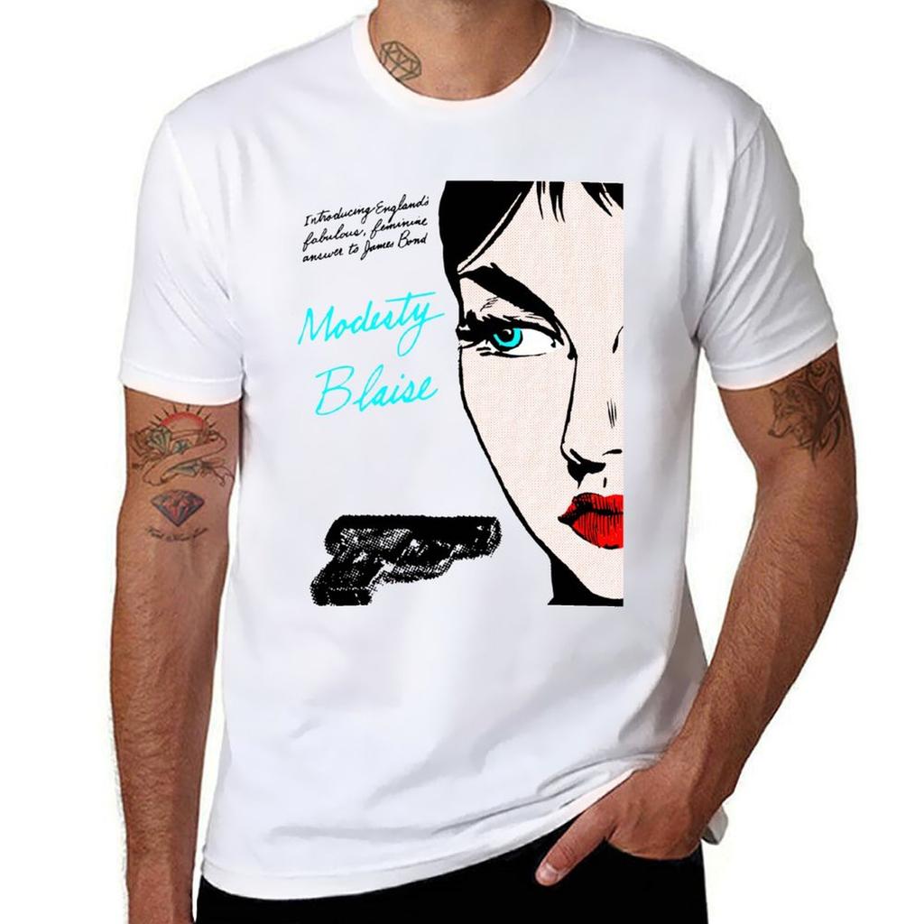 Pulp Fiction Modesty Blaise Cover Tshirt Casual Daily Wear Short Sleeve Top