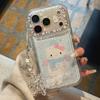 Beautiful Flower Flowing Sand Snowman KT  Is Suitable For Apple Phone Case 17 Pro 16 15 14 Pro Max Phone Case With Accessories