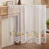 European Style Fruit Print Lace Curtains - White, Knitted, Half Length, Dustproof for Kitchen Doors and Cupboards