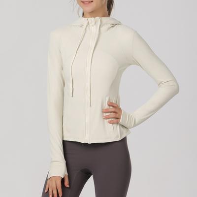 Autumn and Winter Long-sleeved Zipper Cardigan Quick-drying Fitness Top Hooded Yoga Jacket