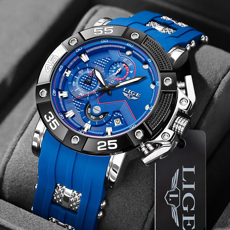 Fashion Silicone Watch For Men Military Sports Waterproof Men's Quartz Wristwatches Casual Quartz Chronograph Montre Homme