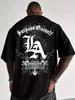 The 2026 Summer New Men's T-shirt with A Casual LA Pattern Printed Polyester Round Neck and Short Sleeve