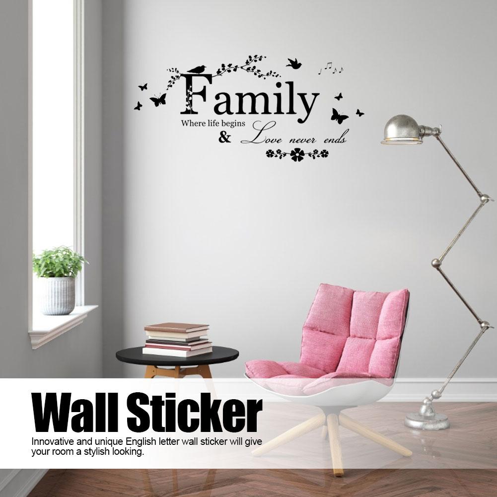 Family English Letter Wall Sticker DIY Home Decoration for Bedroom Study Living Room Background