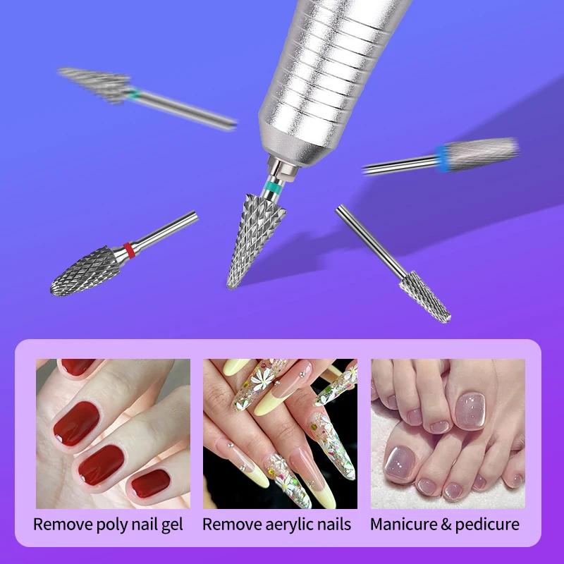 Professional Nail Drill Bits Tungsten Carbide Milling Gel Removal Cutters Set Tips Sander Heads Manicure Lathe Strawberries