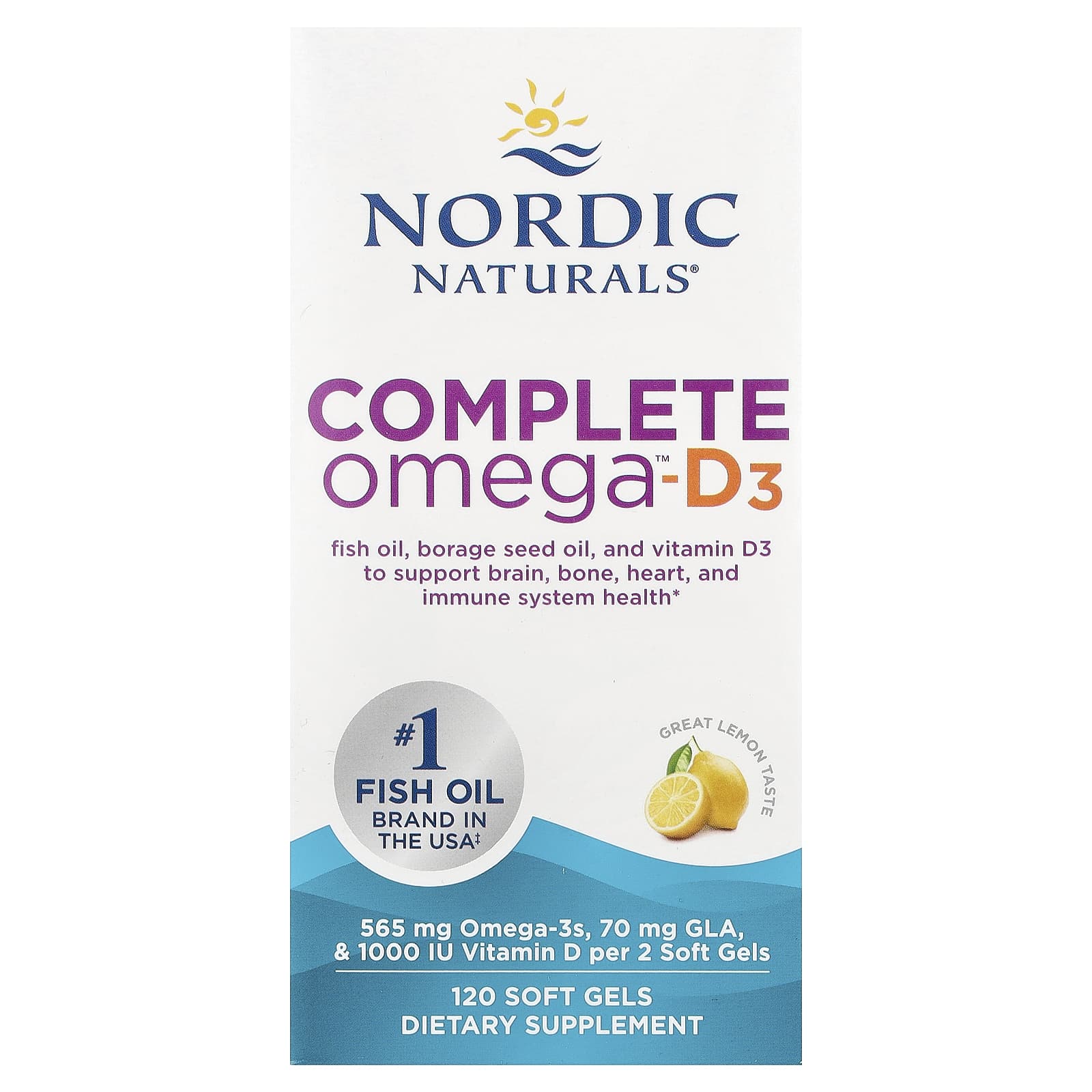 

Complete Omega™-D3, Lemon Flavor, 120 Softgels