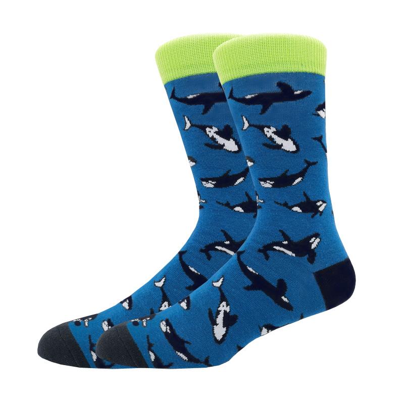 Modă Bărbați Toamnă Iarnă Șosete Skateboard Fericit Creativ Pinguin delfin rechin koala Șosete Noutate Echipaj Amuzant Șosete Bărbătești