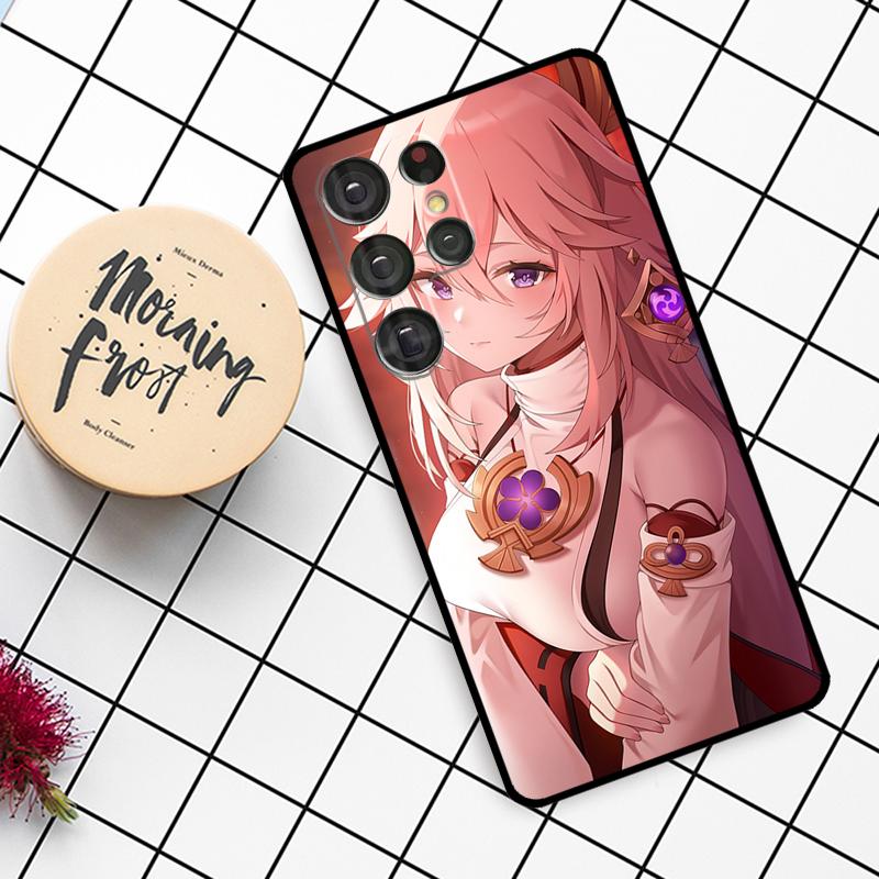 Genshin Impact Yae MIko Case For Samsung Galaxy S21 S22 S23 S24 S25 Ultra S9 S10 S25 Plus S25 FE S20 FE Phone Cover