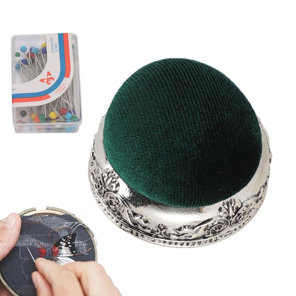 Metal Base Vintage Pin Cushion Half Ball Shape Half Ball Pin Cushion  For Sewing