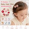 5pcs No Hurt BB Clips Set Printed Toddler Hair Bows Chic Children Hairpins Kid Hair Accessories