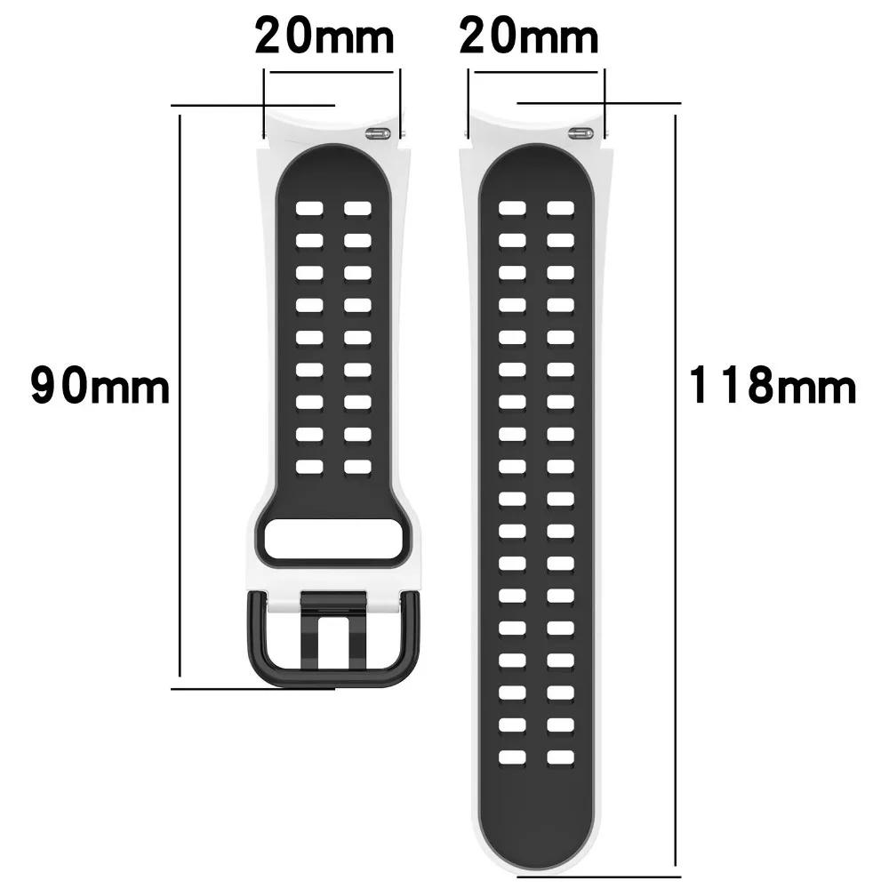 Two-color Silicone Strap for Samsung Galaxy Watch 7/6/Classic/5/4 44mm 40mm 47mm 43mm/5 Pro 45mm Bracelet Watchband Accessories