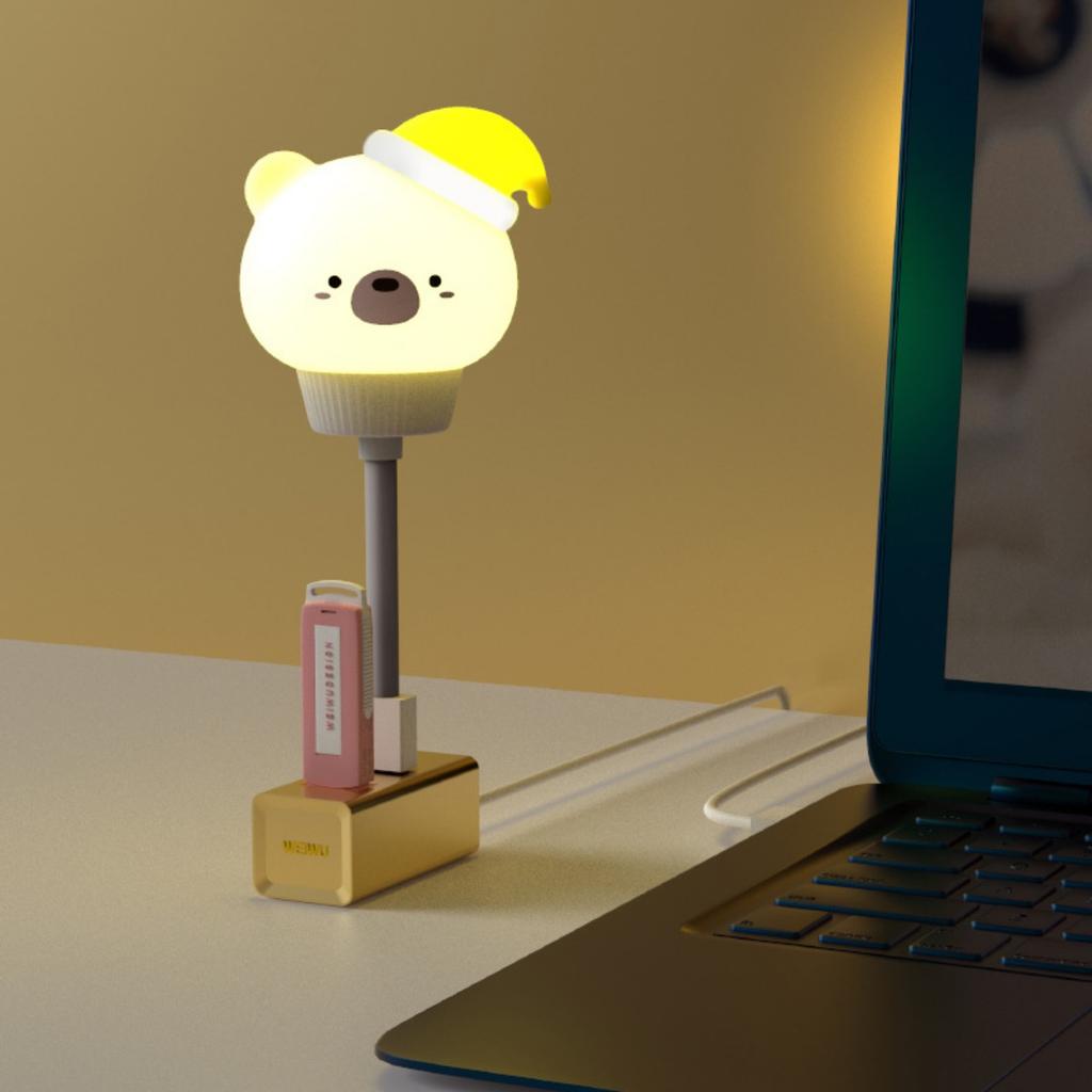 USB Night Light LED Cute Cartoon Bear rabit Night Lamp with Remote Control for Baby Kid Bedroom Decoration Bedside Lamp
