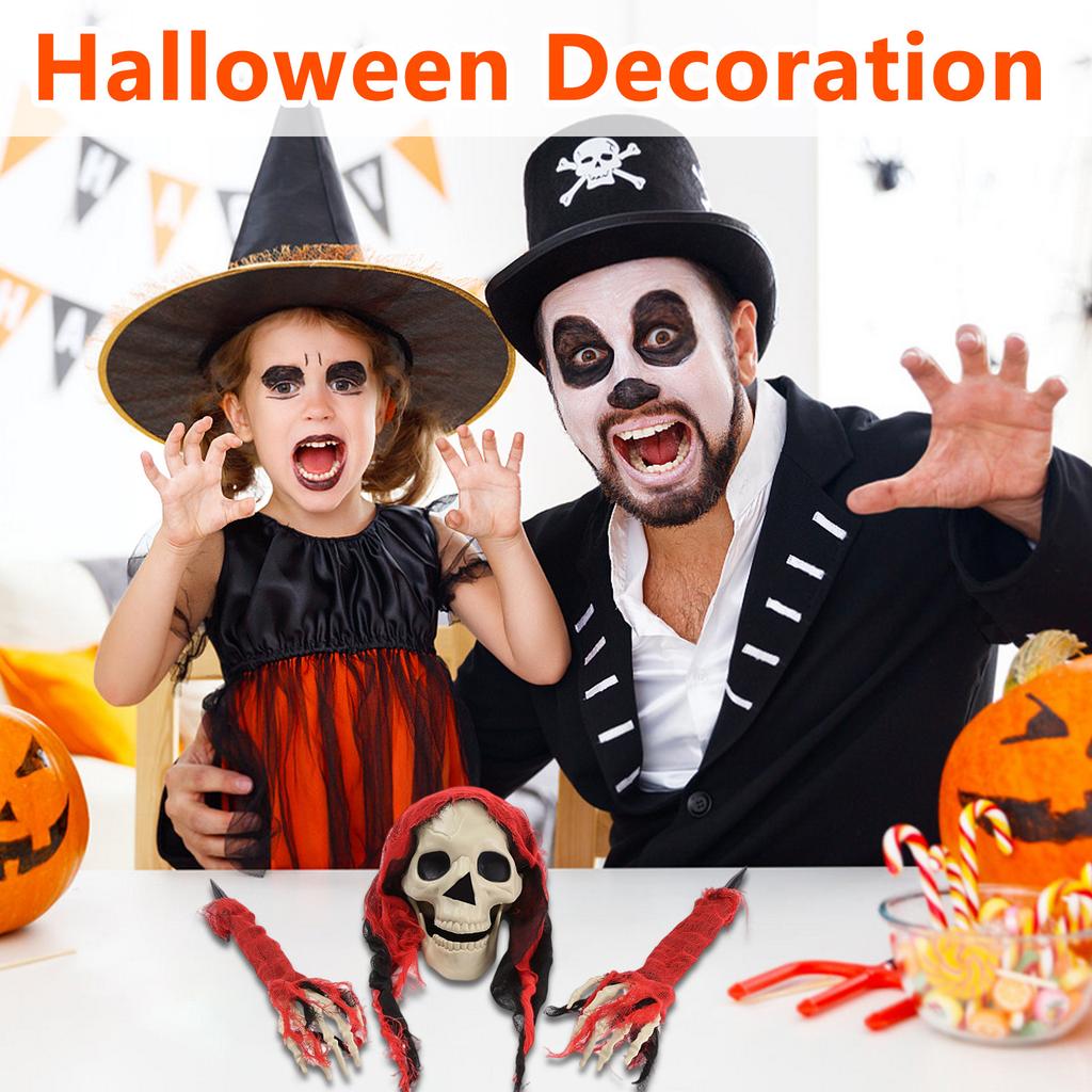 Halloween Ground Inserted Skull/ Ghost/ Head Three-piece Set Crawling Ghost/ Crawling Trick Simulation Arm Skull/ Site/ Decoration