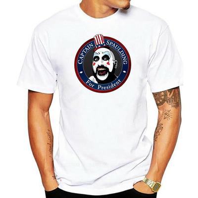 Bawełniany top Męski t-shirt Kapitan Spaulding Na Prezydenta Czarny t-shirt zabawny t-shirt damski męski lato krótki rękaw markowy t-shirt