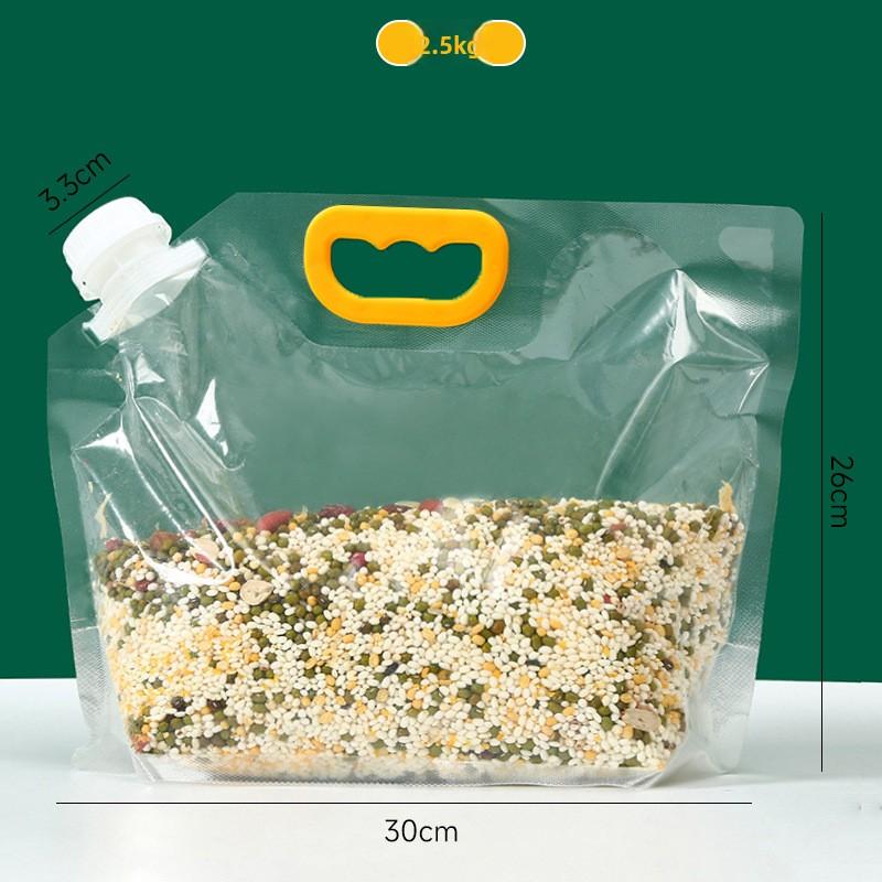 Sealed Bags for Storing Grains and Cereals, Food-grade Hand-held Spout Bags for Household Rice Packaging