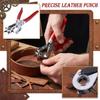 Rotary Leather Hole Punch Tool Heavy Duty Handheld Punching Pliers for Belt Strap Crafting and Repair with Adjustable Hole Sizes
