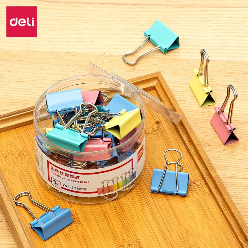 Deli 32mm Medium Colored Binder Clips