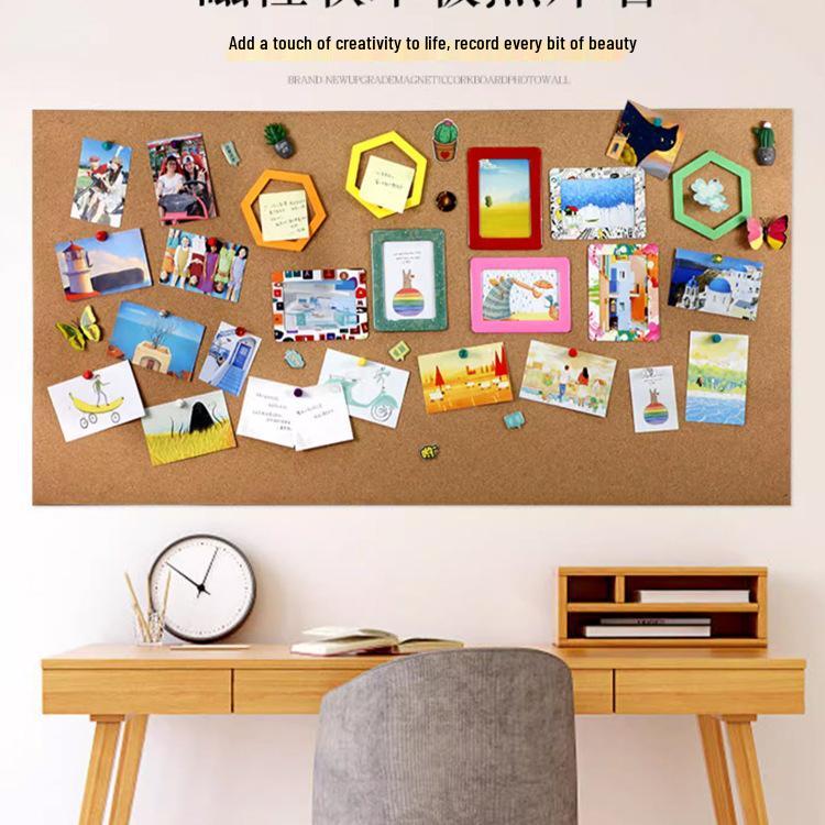Self-Adhesive Magnetic Cork Wall Board for Photos and Messages