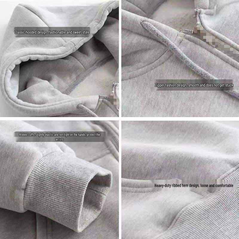 Women's Soft Pink Hooded Zip-Up Cardigan: Japanese Sweet Style, Long Sleeve, Loose Fit, Slimming Top for Spring/Summer