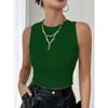 Women Fashion Sequins Slim Fit Sleeveless Cropped Casual Tank Top