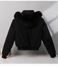 Women's Fleece-lined Cotton-padded Coat with Big Fur Collar Short Thickened Hooded Jacket