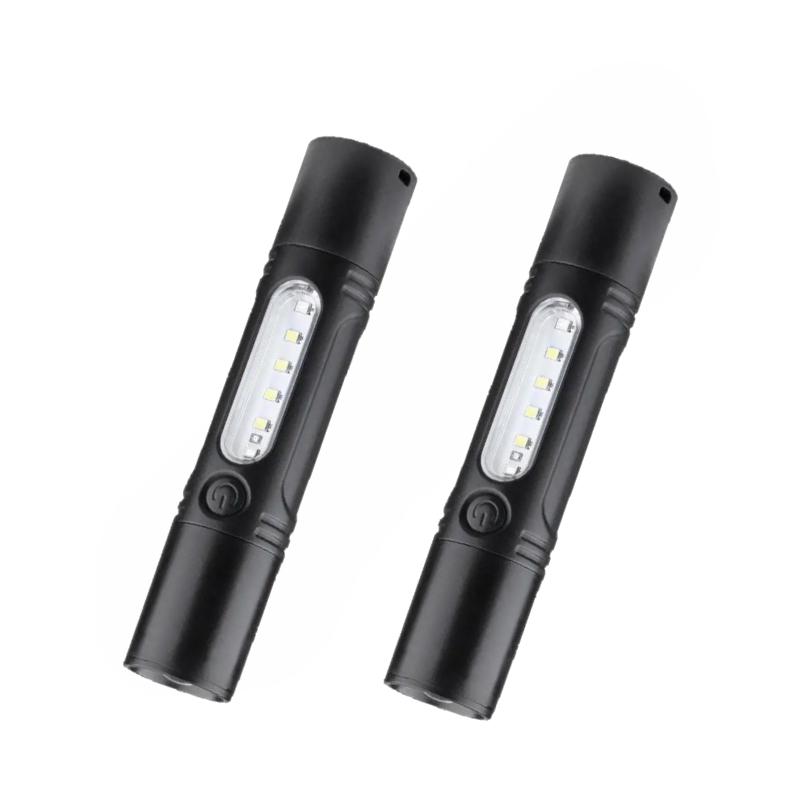 Mini Portable LED Flashlight Key Torch Camping Light Outdoor Waterproof Ultralight Fishing Hiking Emergency Lamp With Whistle