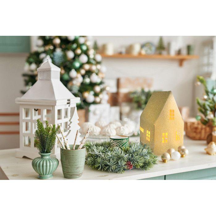 Fireproof Paper Candle Holder Golden Glitter 19.9 Cm