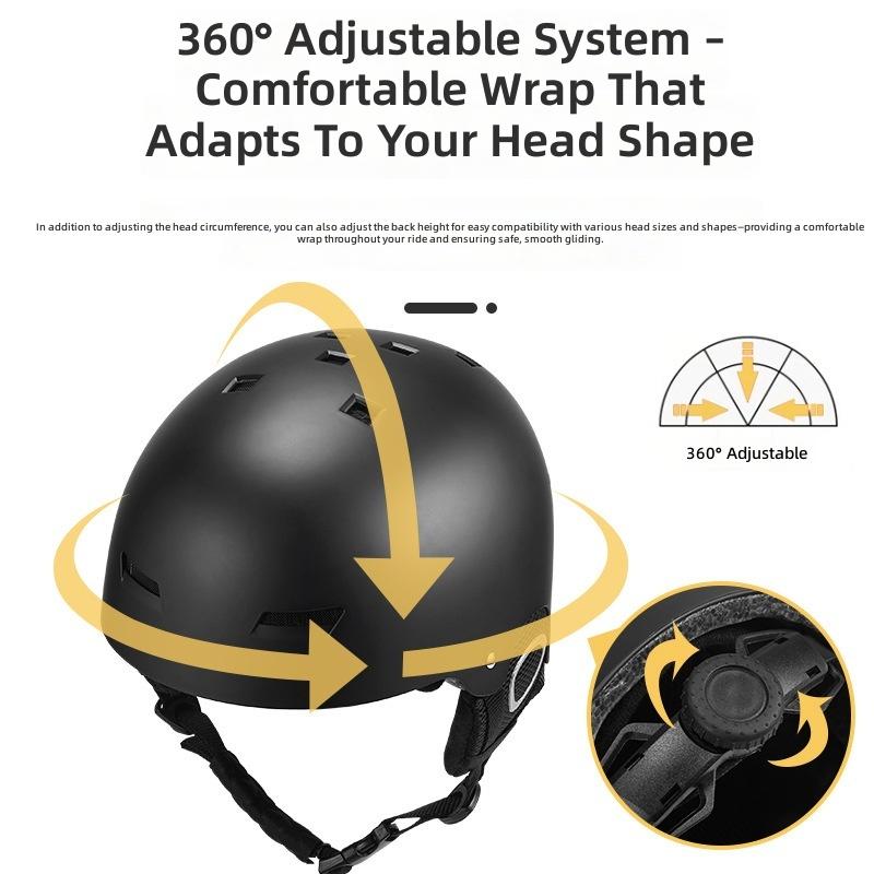 Winter Adult Ski Helmet Unisex Freestyle Skiing/Snowboarding Warm Ear-Protecting Safety ABS/EPS Shell Adjustable Fit