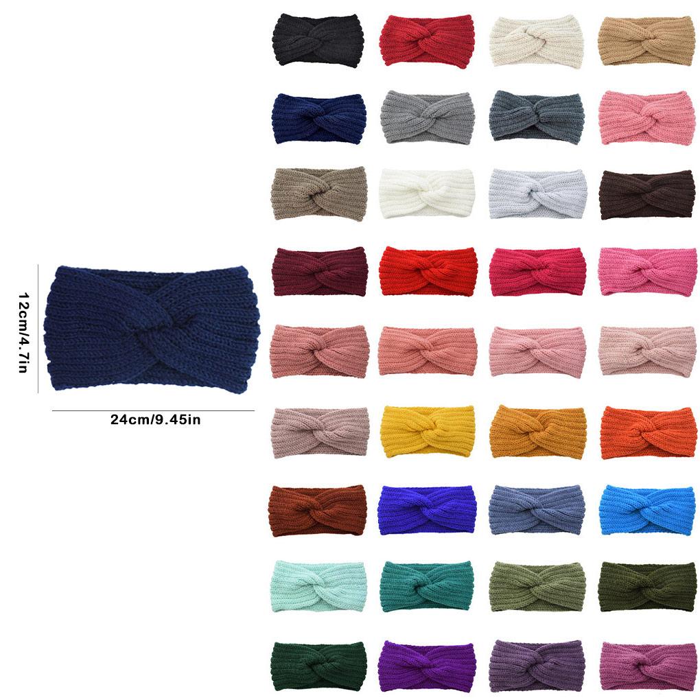 Womens Winter Headband Windproof Knitted Crocheted Ear Warmers Simple Style Decoration Hair Styling Accessories for Women