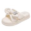 Summer Children's Slippers for Home Fashion Kid's House Slippers Fashion Rhinestone Bowknot Girls Princess Flip-flops Open-toe