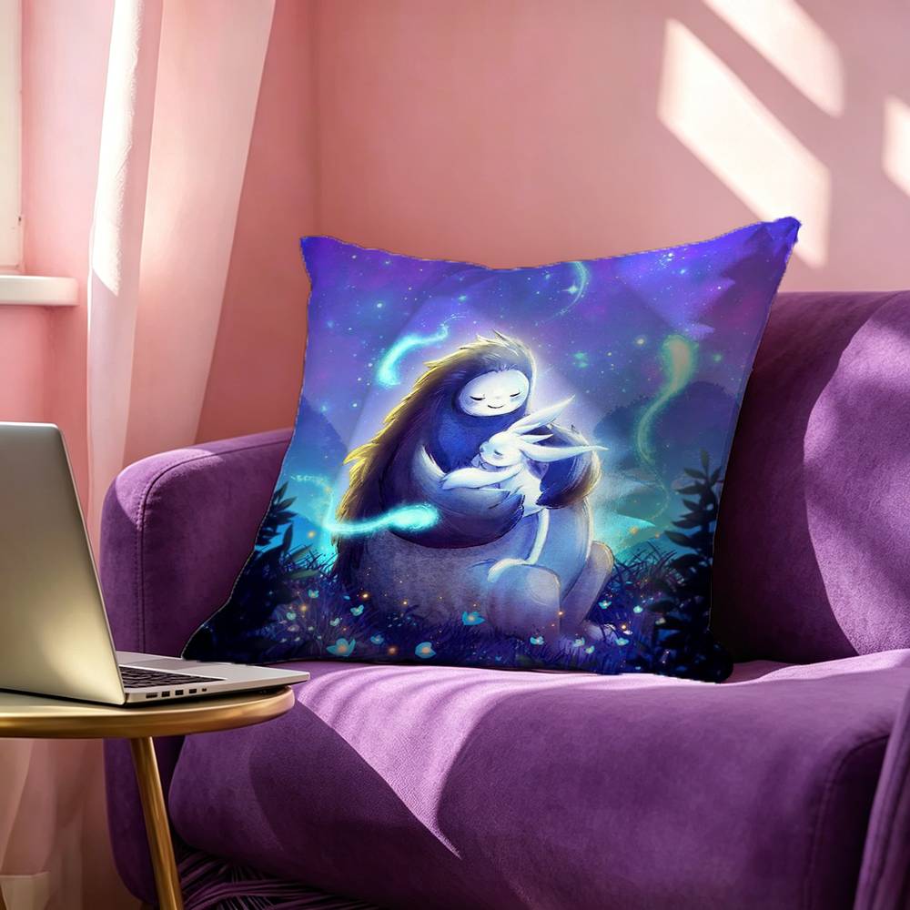 Game OOri and the Blind Forest Anime Square DoubleSided printed Pillow Case Bedroom Bedside Pillow Sofa Cushion Cover