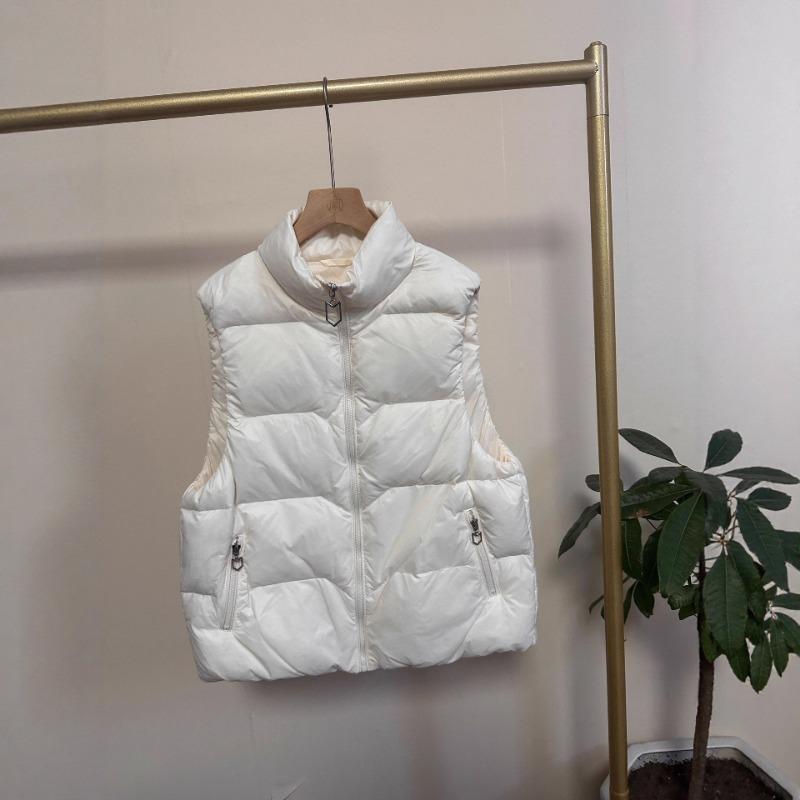Down Jacket Vest Women's New Single-breasted Outer Wear Stand-up Collar Down Vest Sleeveless