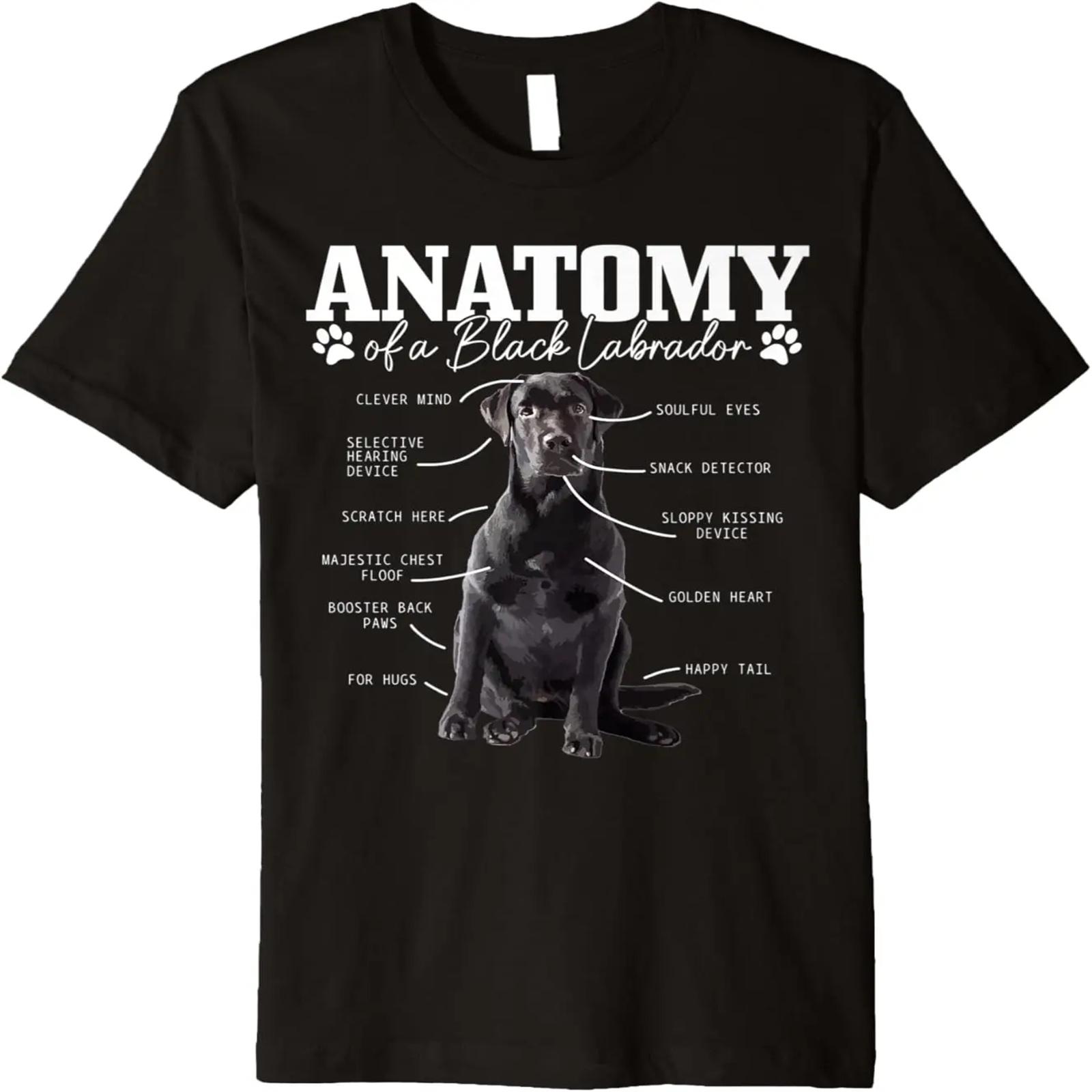Black Labrador Retriever Anatomy Funny Cute Dog Mom Dad Premium T-Shirt S
